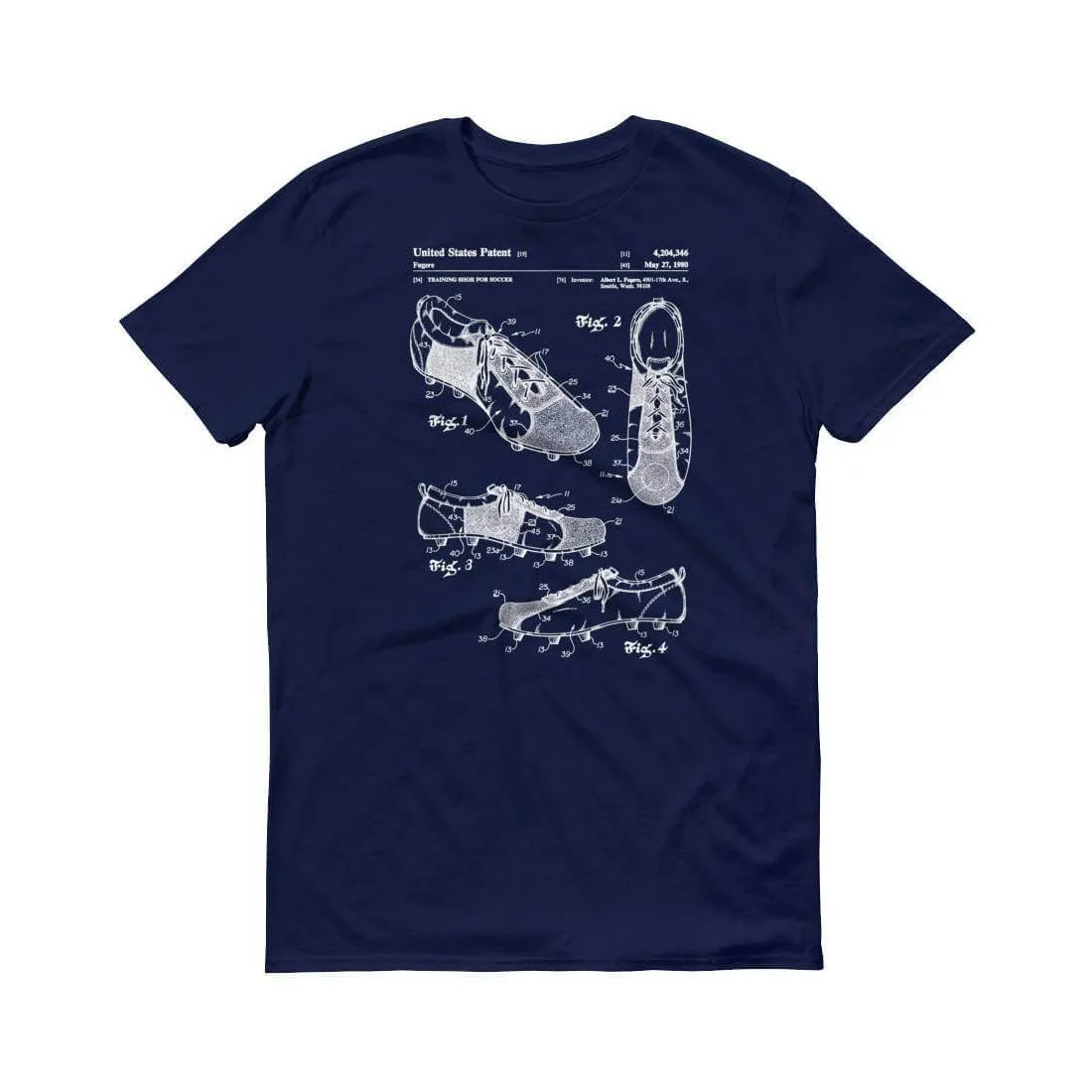 1980 Soccer Cleats Patent T-Shirt - Soccer Shirt, Soccer Fan Gift, Soccer Patent Shirt, Old Patent Shirt, Soccer Shoes Patent, Soccer Shirt