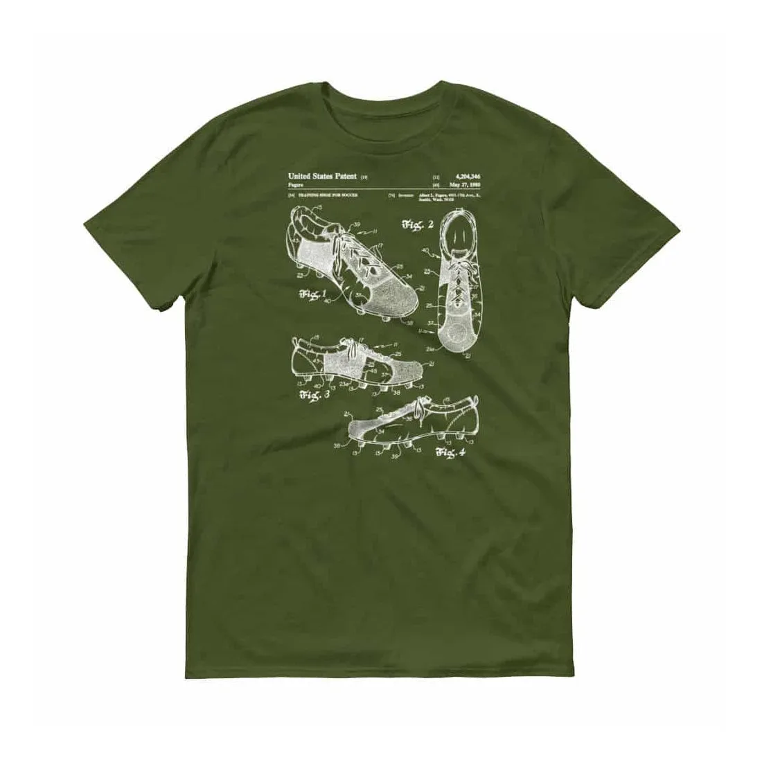 1980 Soccer Cleats Patent T-Shirt - Soccer Shirt, Soccer Fan Gift, Soccer Patent Shirt, Old Patent Shirt, Soccer Shoes Patent, Soccer Shirt