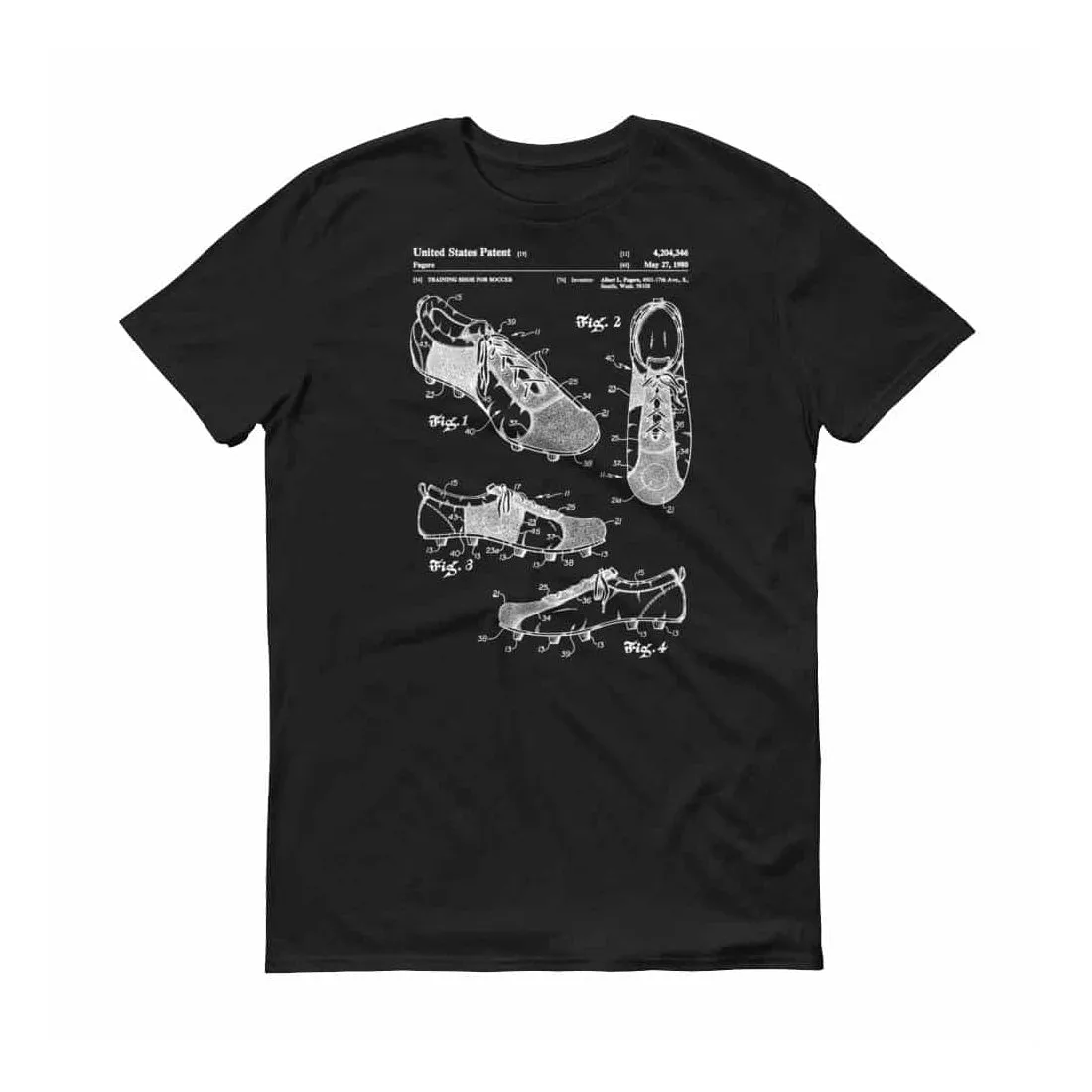 1980 Soccer Cleats Patent T-Shirt - Soccer Shirt, Soccer Fan Gift, Soccer Patent Shirt, Old Patent Shirt, Soccer Shoes Patent, Soccer Shirt