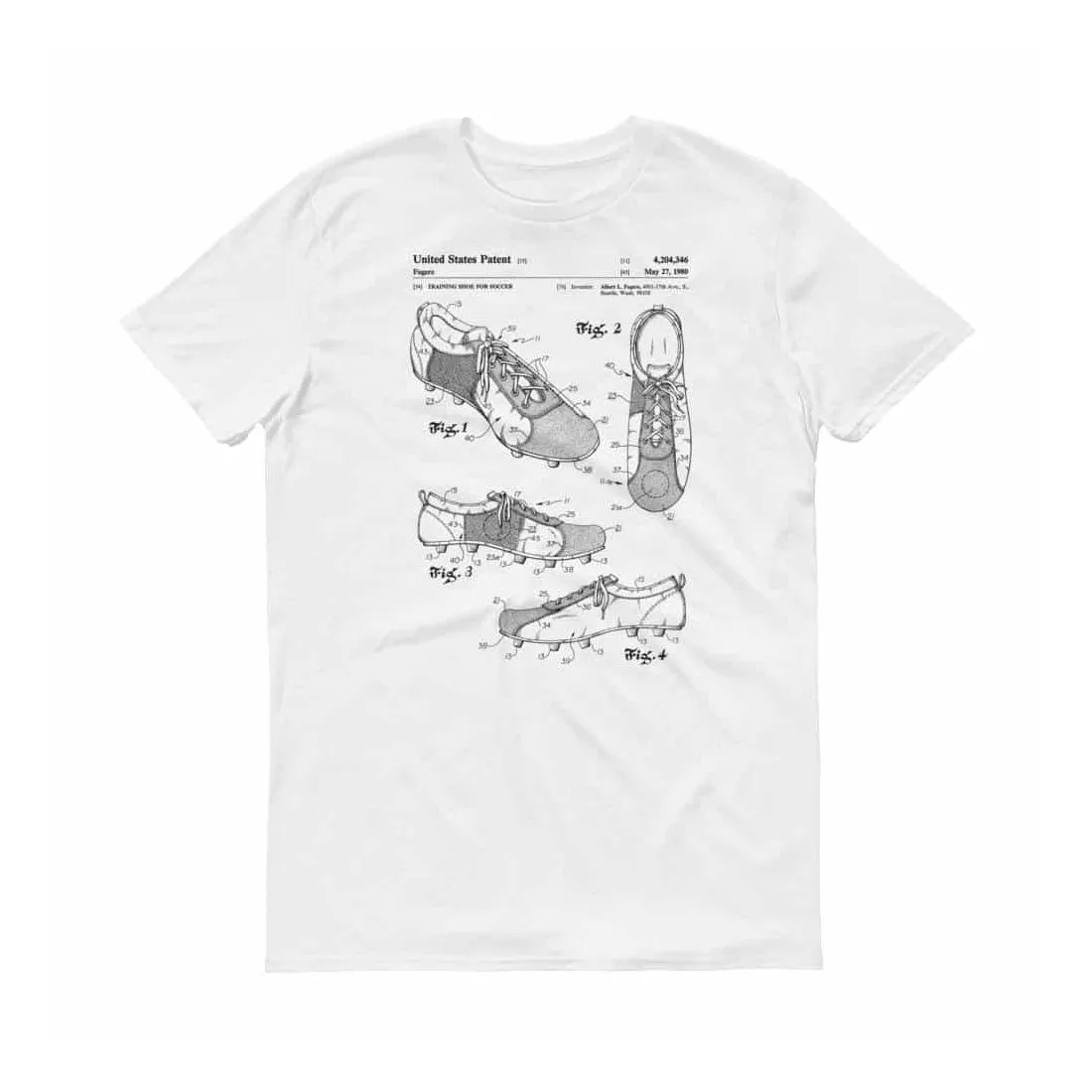 1980 Soccer Cleats Patent T-Shirt - Soccer Shirt, Soccer Fan Gift, Soccer Patent Shirt, Old Patent Shirt, Soccer Shoes Patent, Soccer Shirt