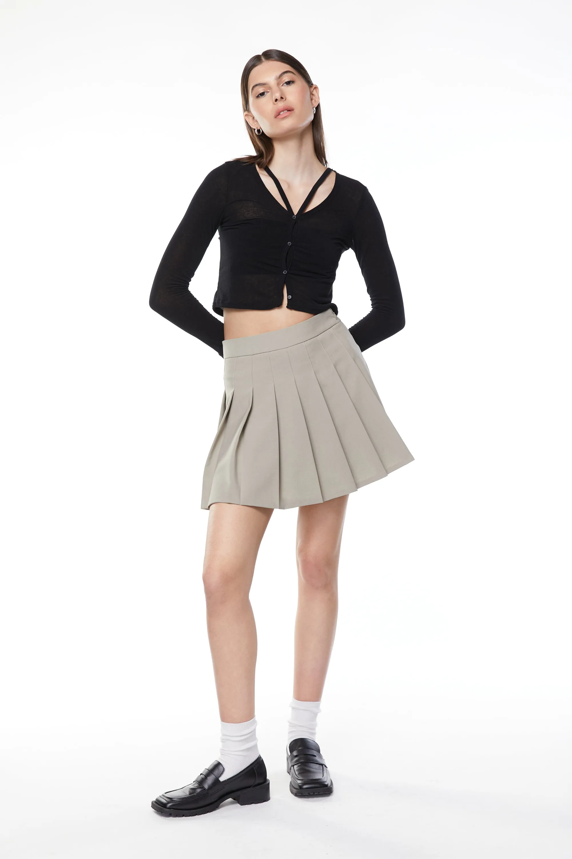 CROPPED CARDIGAN WITH CUTOUT