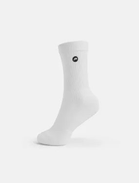 Embroidered Crew Socks - White (Unisex)