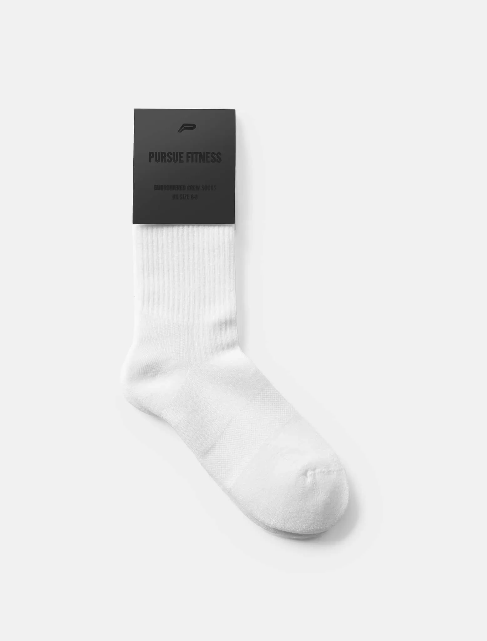 Embroidered Crew Socks - White (Unisex)