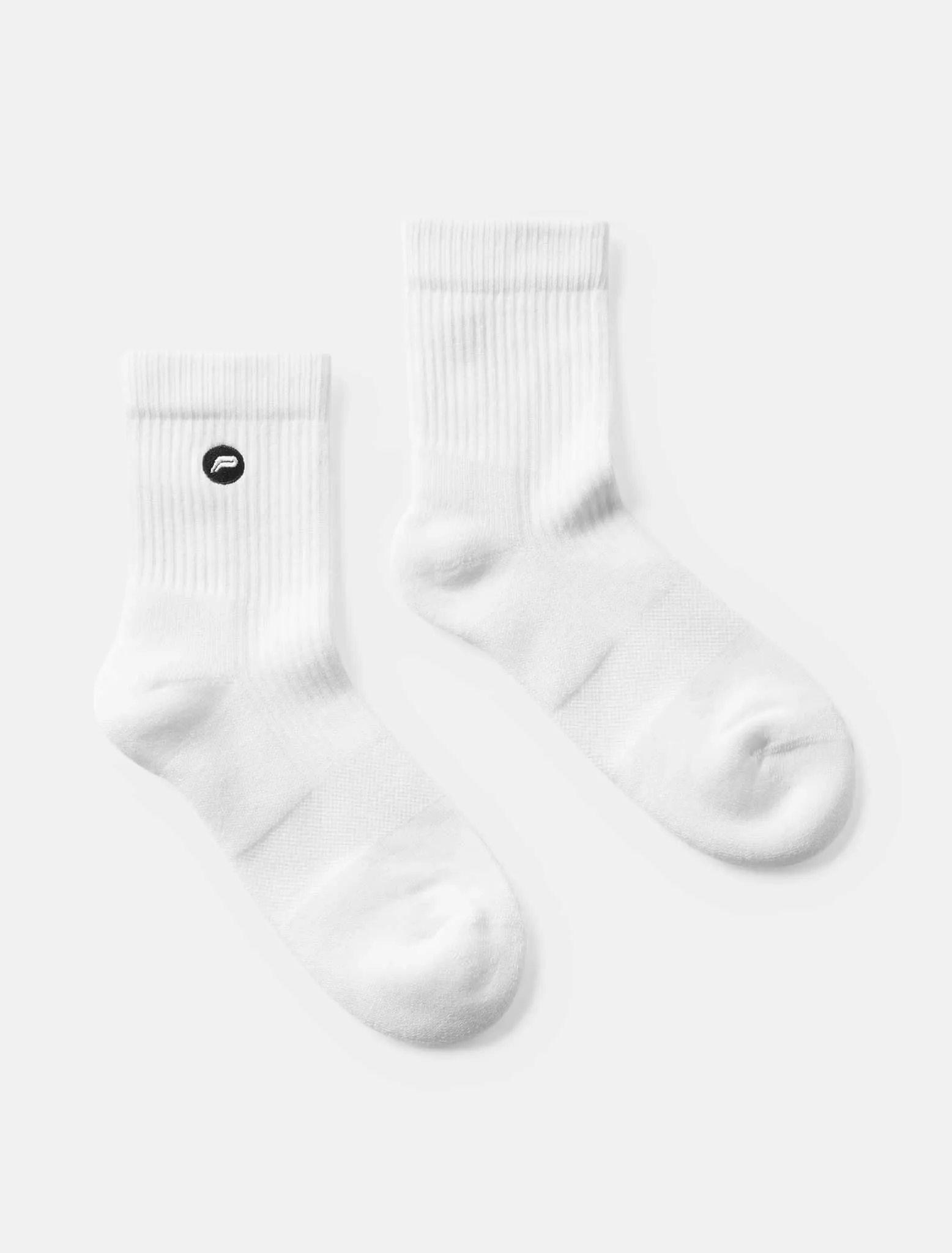 Embroidered Quarter Socks - White (Unisex)