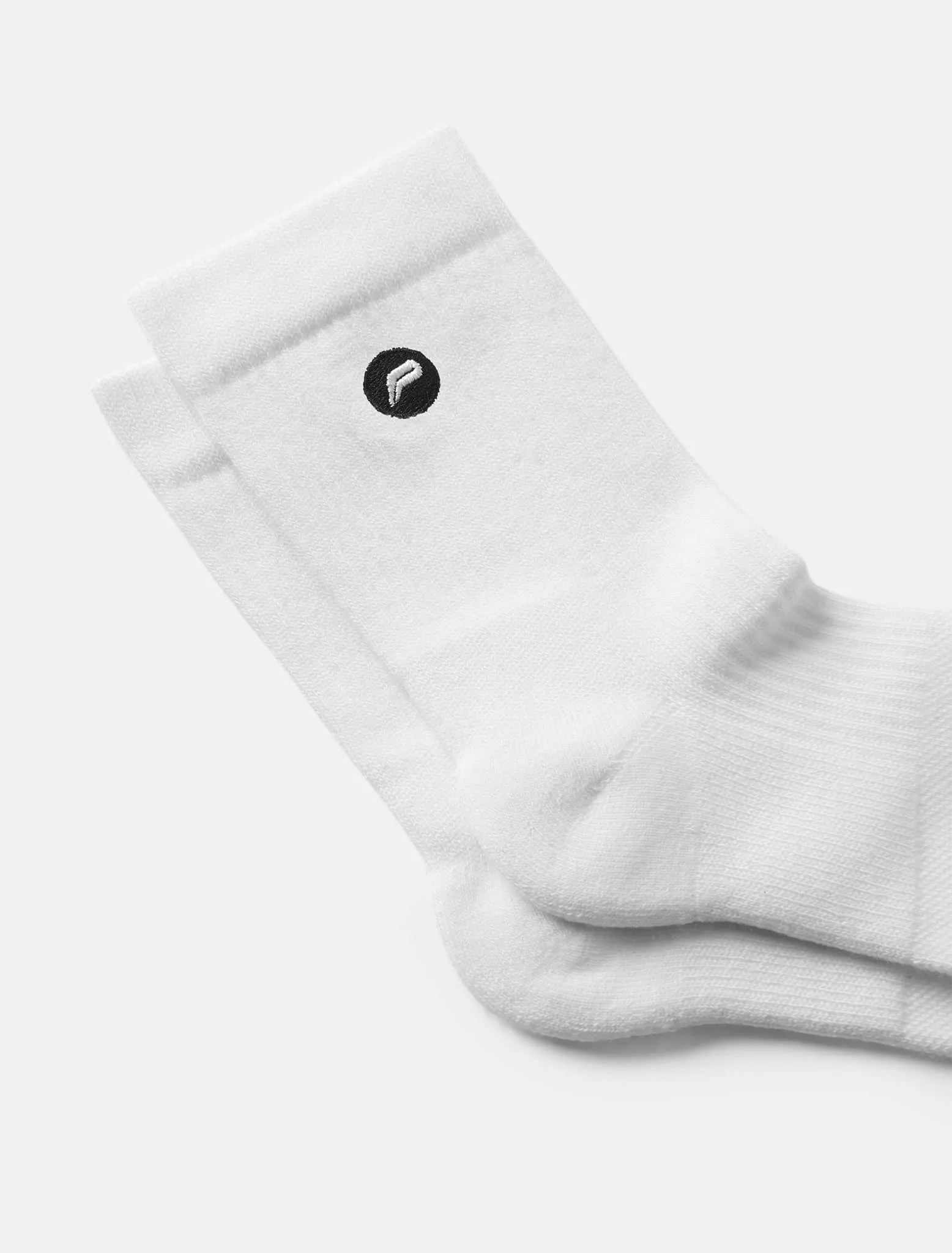 Embroidered Quarter Socks - White (Unisex)