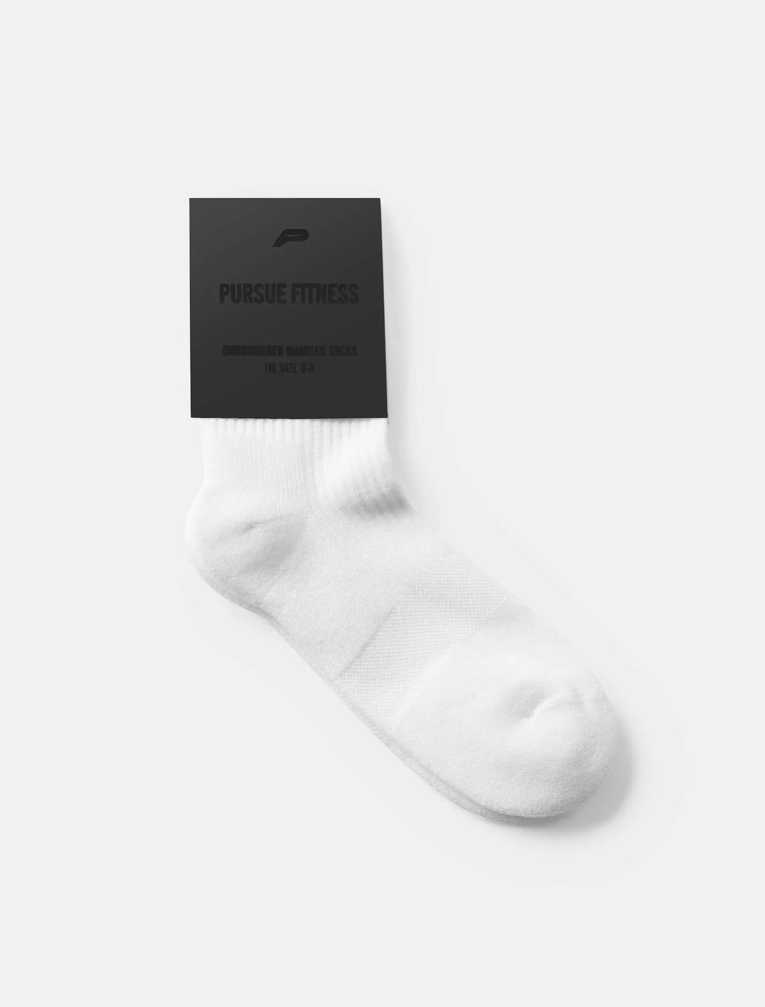 Embroidered Quarter Socks - White (Unisex)