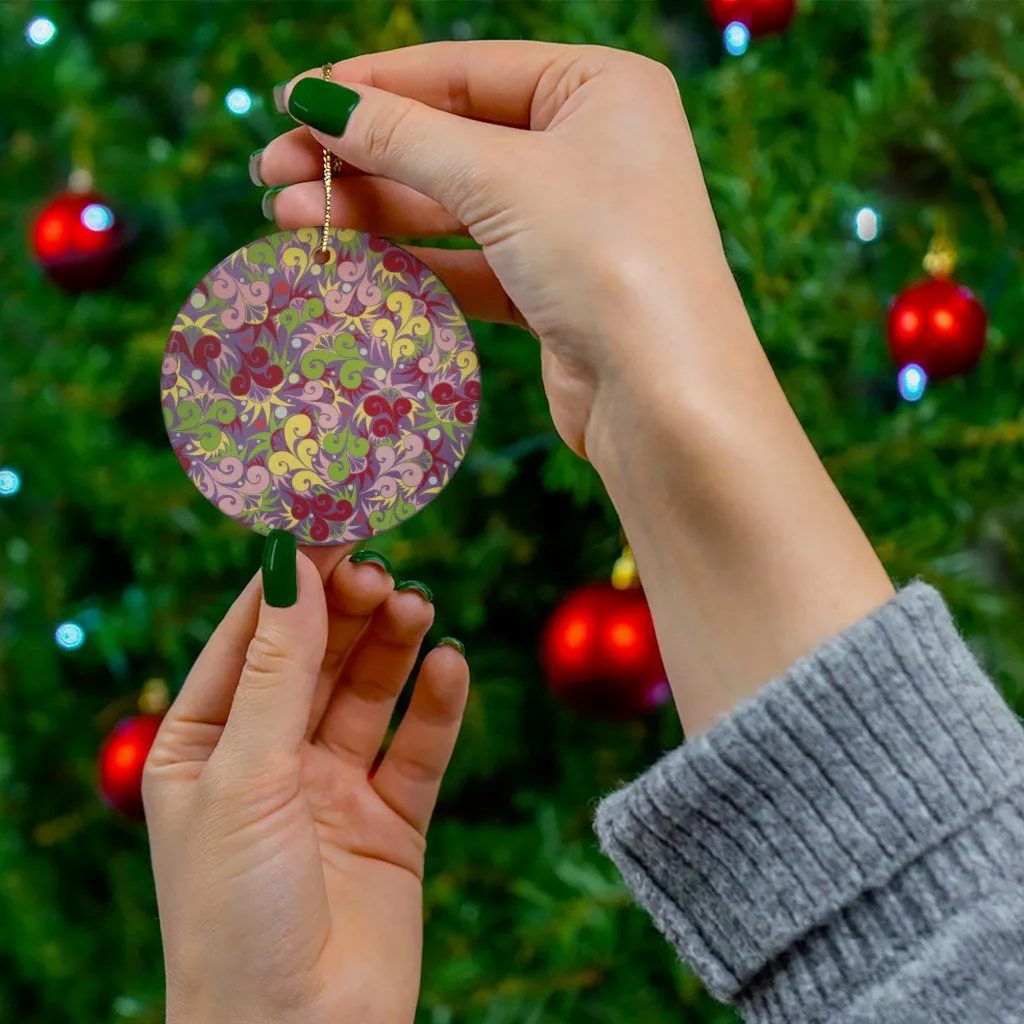 Floral Dynamic Ceramic Ornament