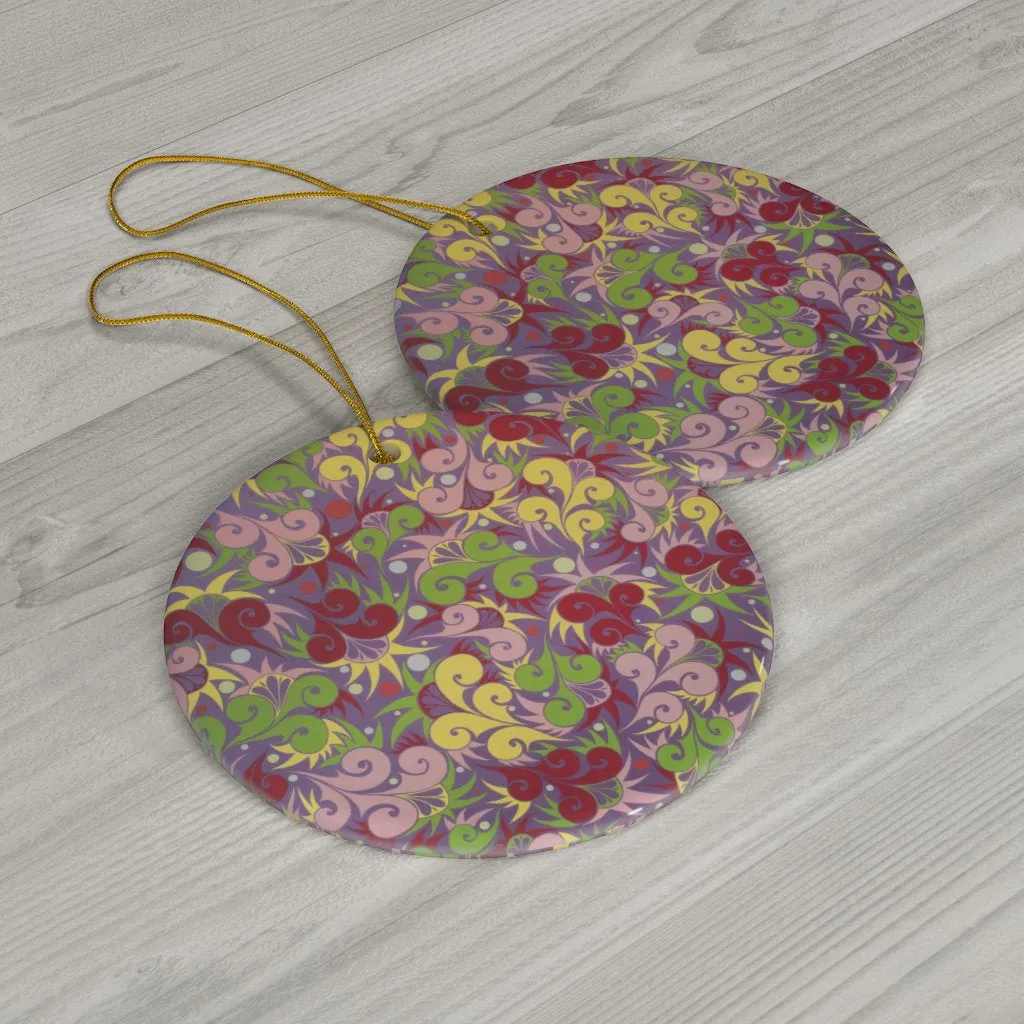 Floral Dynamic Ceramic Ornament