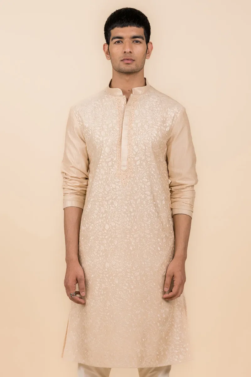 Gold All Over Embroidered Kurta set