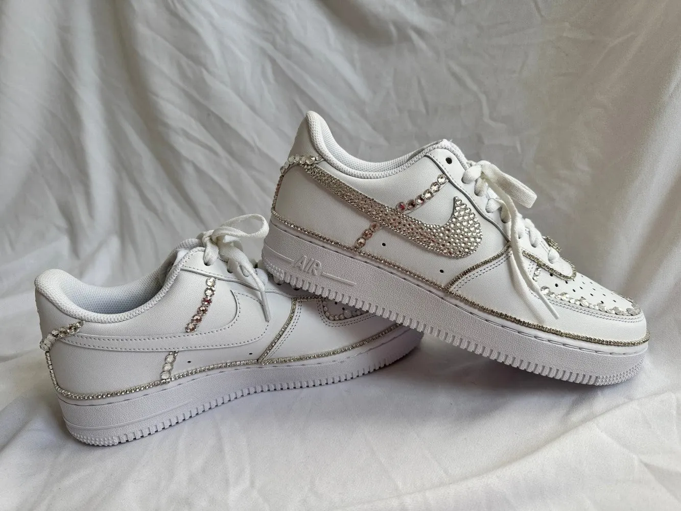 Gray White Diamond Custom Air Force 1
