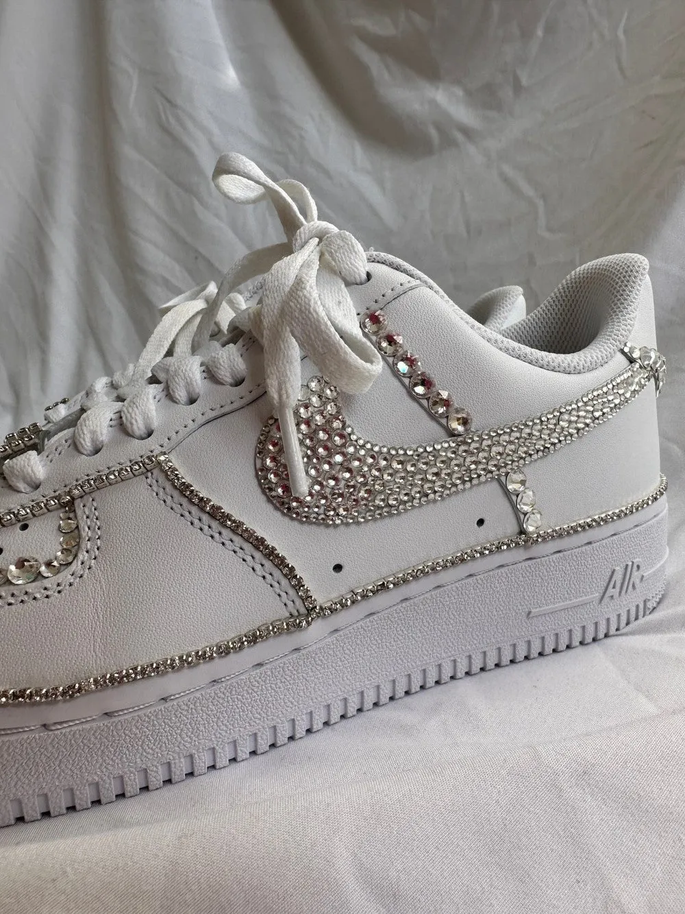 Gray White Diamond Custom Air Force 1