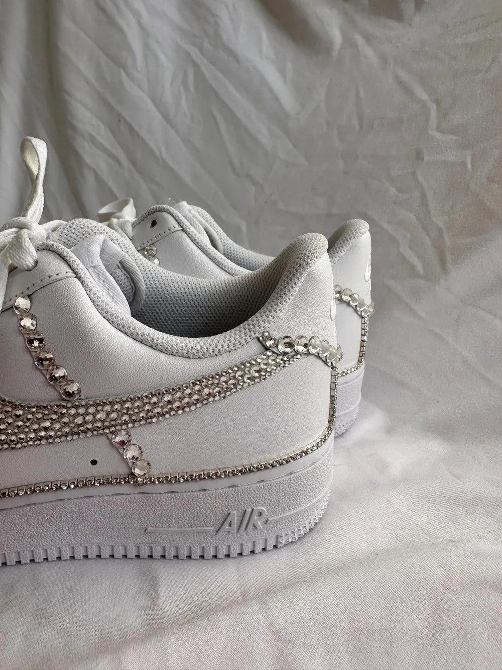 Gray White Diamond Custom Air Force 1