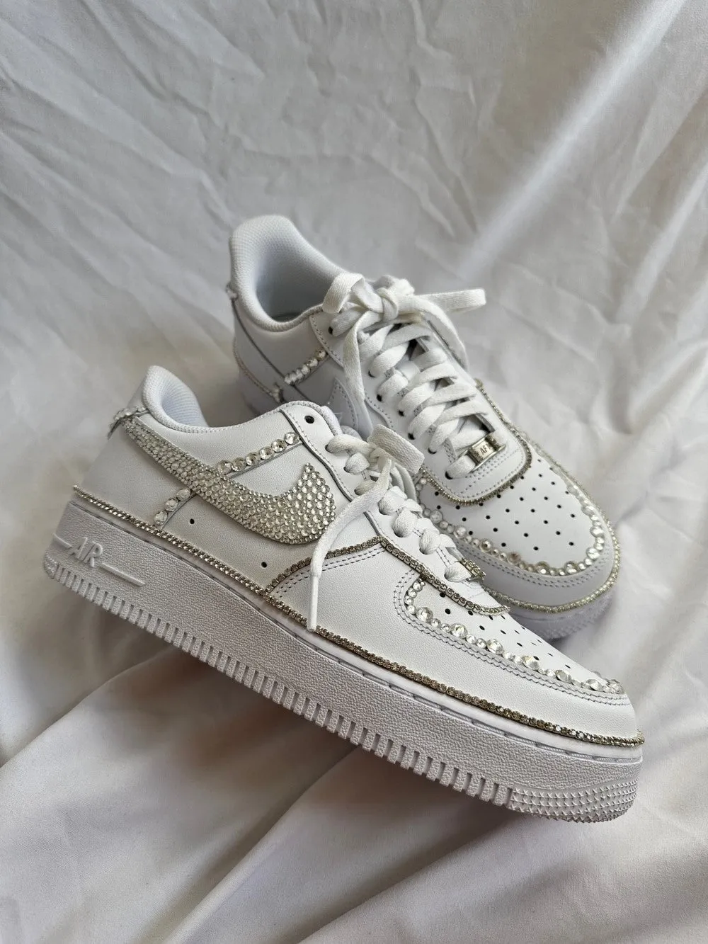 Gray White Diamond Custom Air Force 1