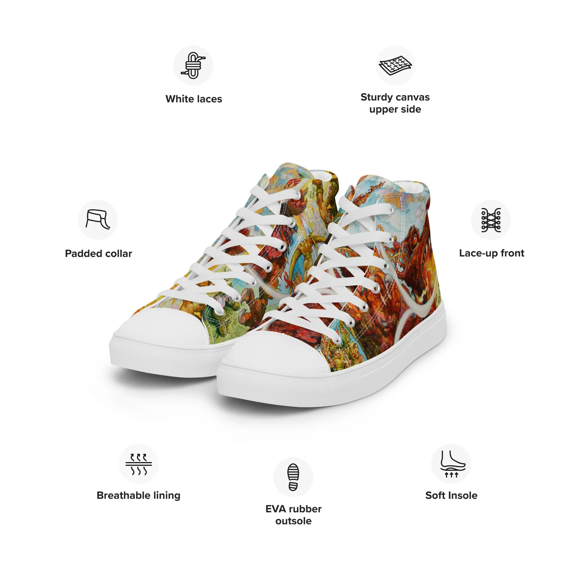 Guards! Guards! Men’s High Top Canvas Shoes -  Free Shipping! *US SIZES SHOWN! USE CHART!