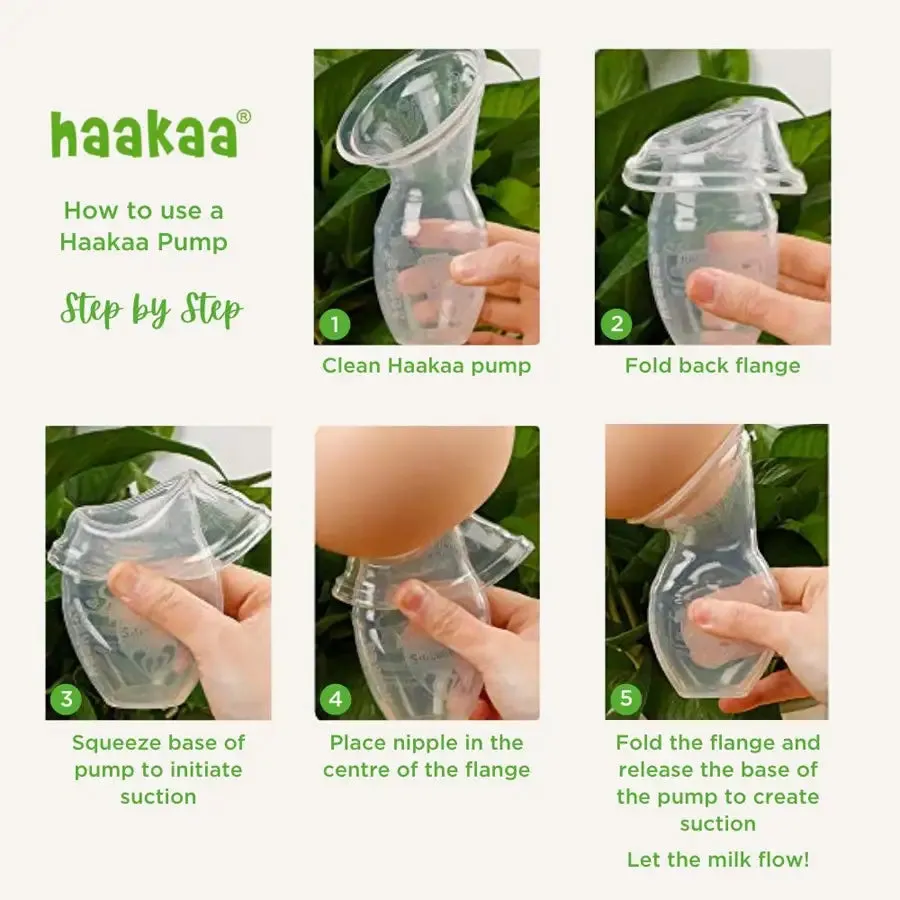 Haakaa Silicone Breast Pump with Suction Base & Silicone Cap 150ml