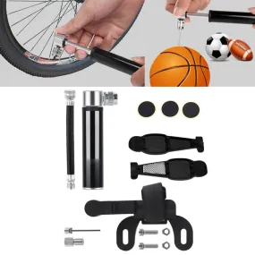 Manual Mini Portable Bicycle Aluminum Alloy Pump   Plastic glue-free tire patch   Tire lever (Black)