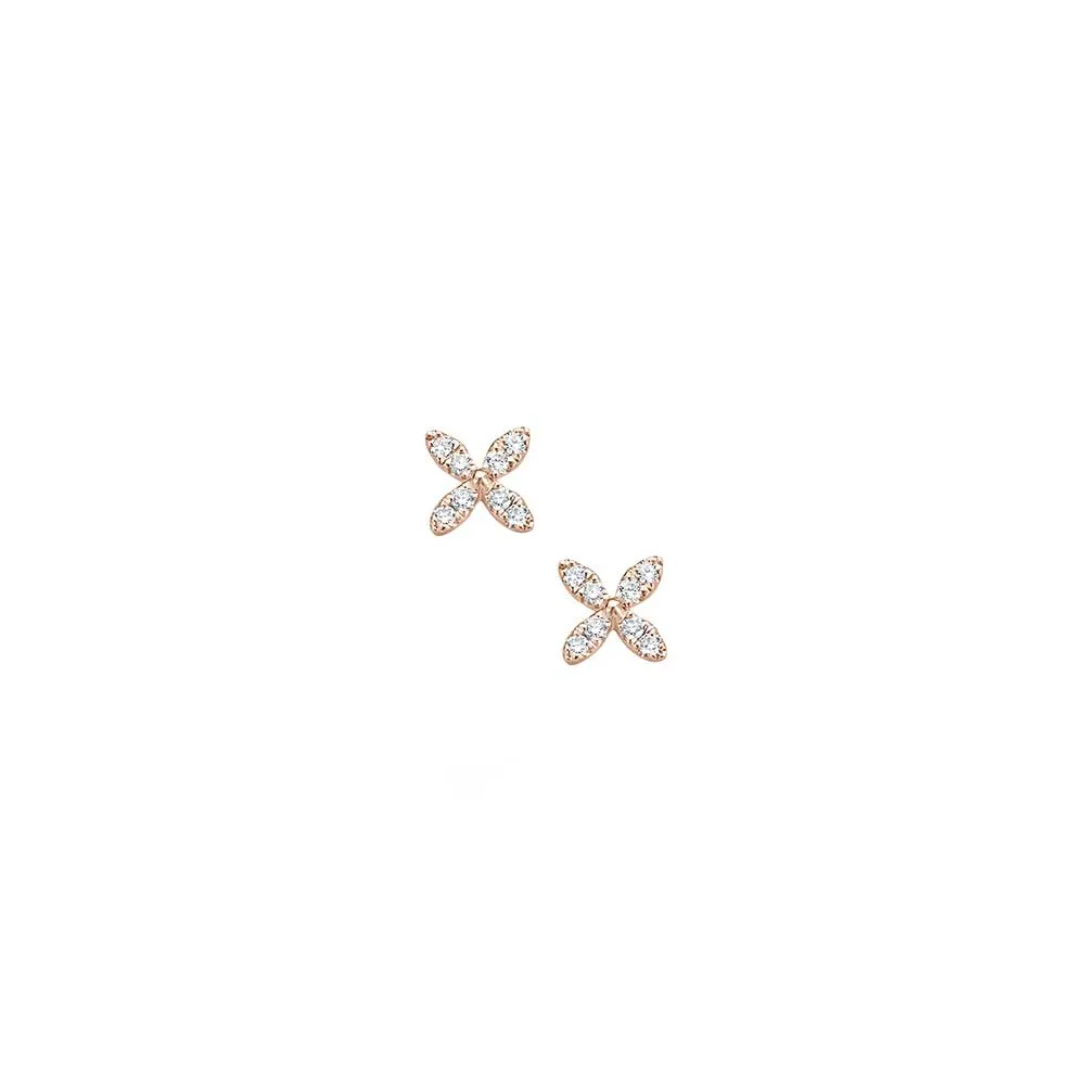 Minimal Flower Ohrstecker - Roségold