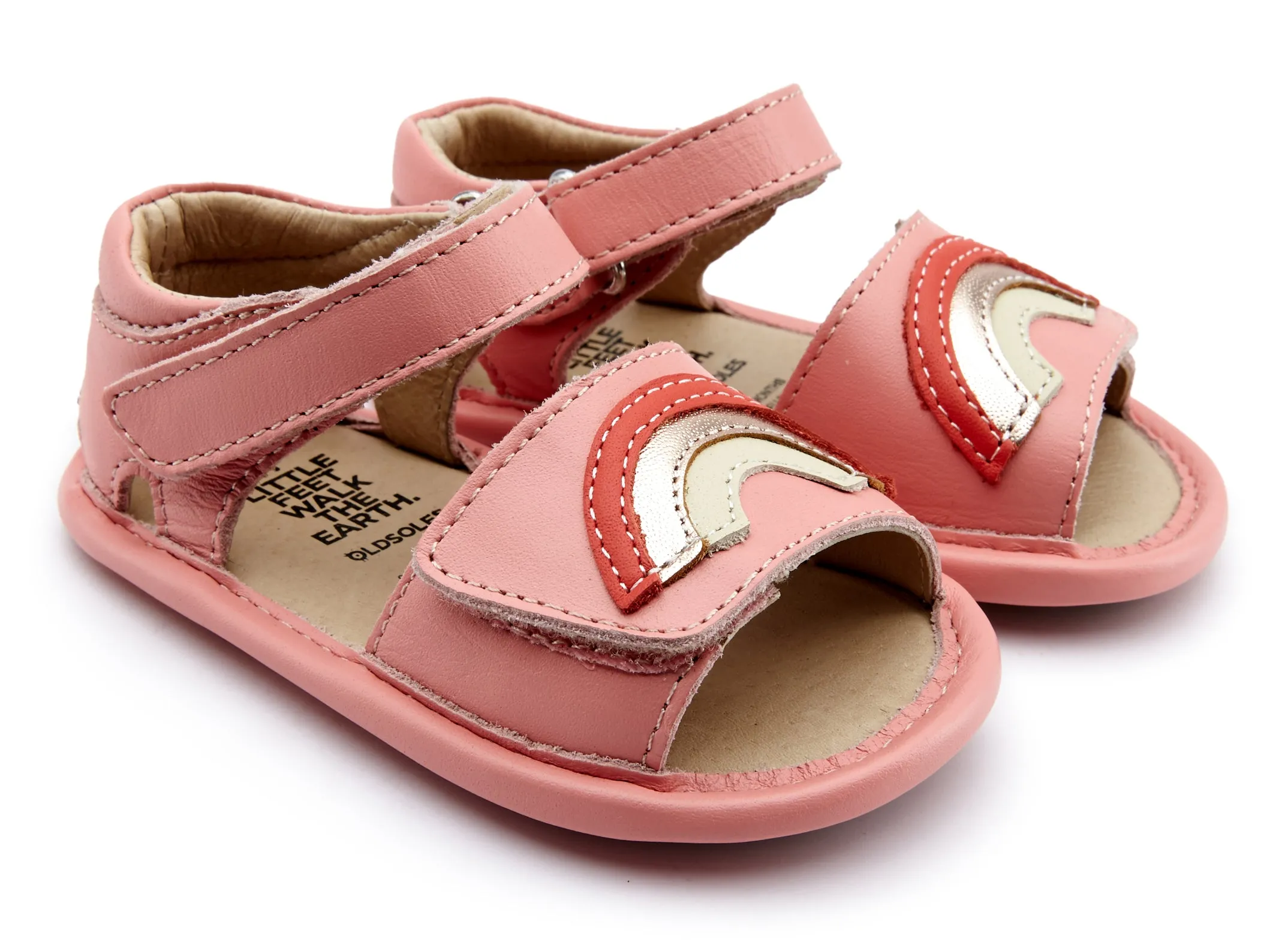 Old Soles Girl's 0065 Rainbow Bambini Sandals - Rossini/Bright Red/Copper/Cream
