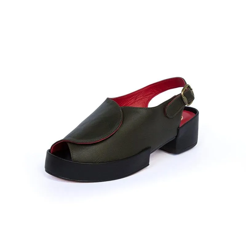 Polly Slingback - Olive/Black
