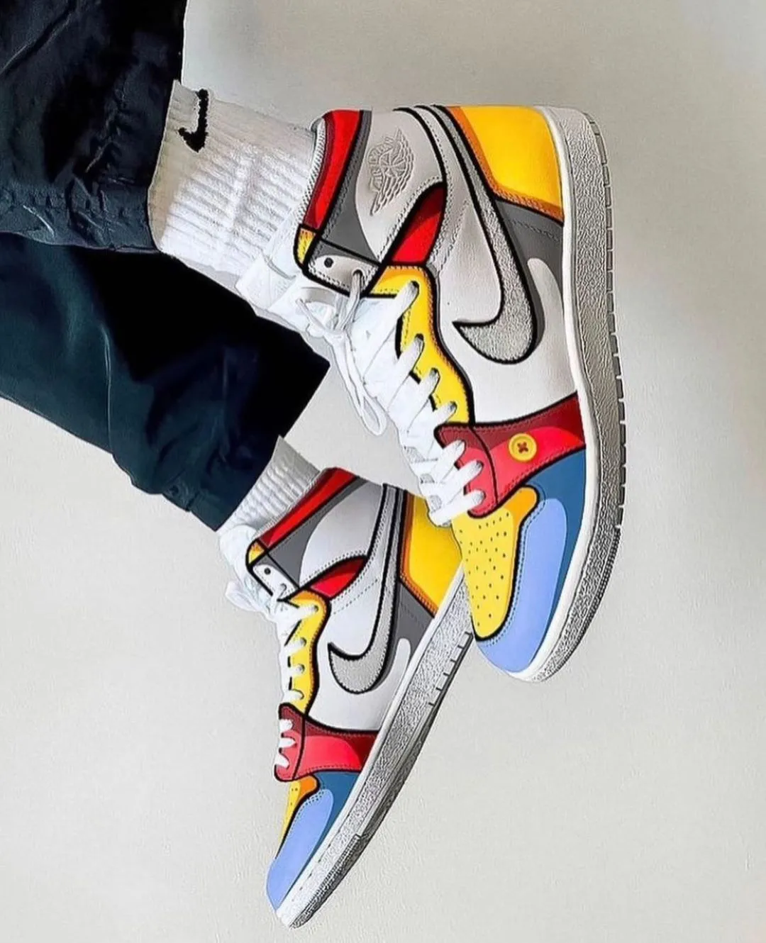 Red Yellow Gray Custom Air Force 1