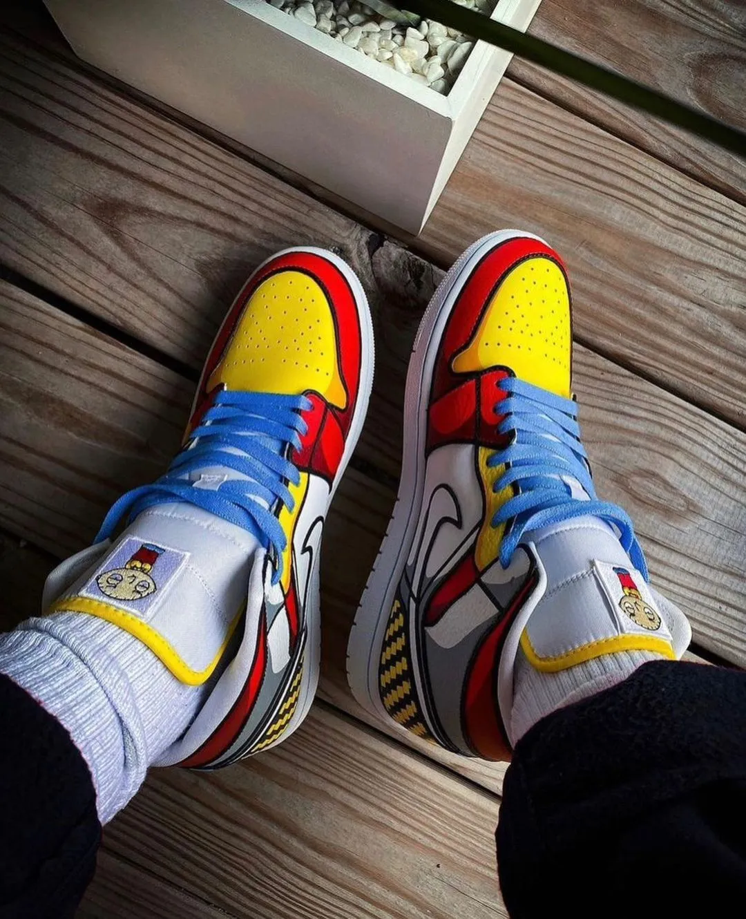 Red Yellow Gray Custom Air Force 1