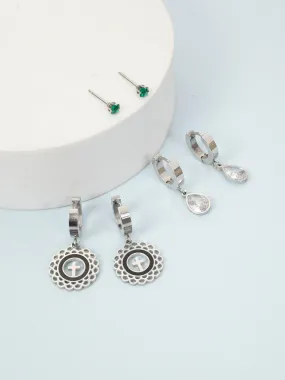 Silver Minimal Earrings Combo
