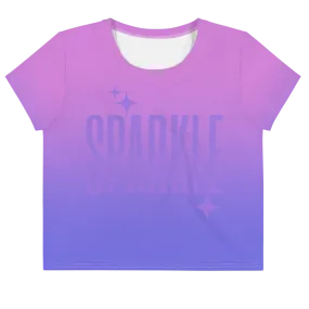 Sparkle Ghost Text Crop Tee (Adult XS-3XL)