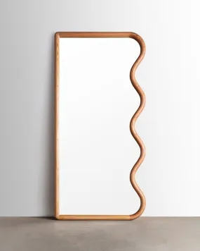 Squiggle Full Length Mirror in Oak