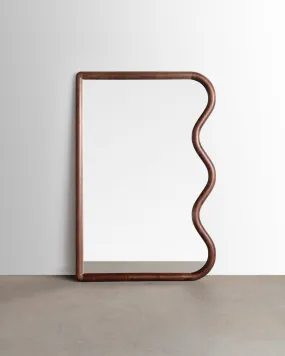 Squiggle Mirror in Walnut