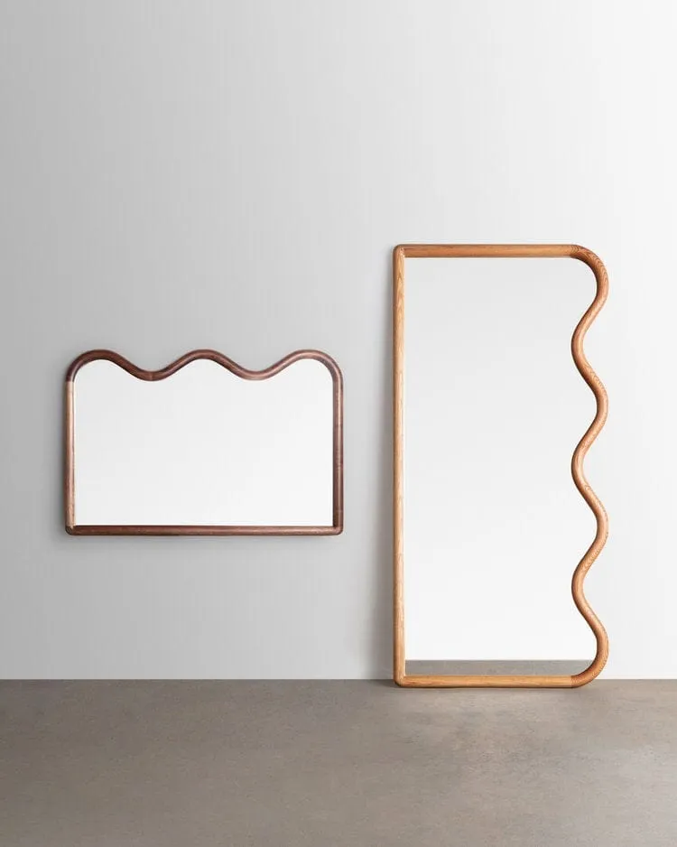 Squiggle Mirror in Walnut