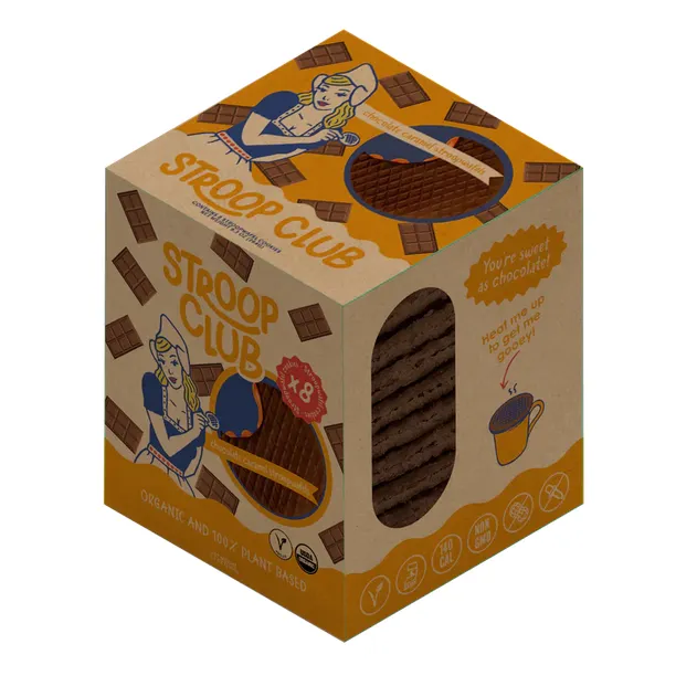 Stroop Club Organic Chocolate Caramel Stroopwafels 8 Pack 264g