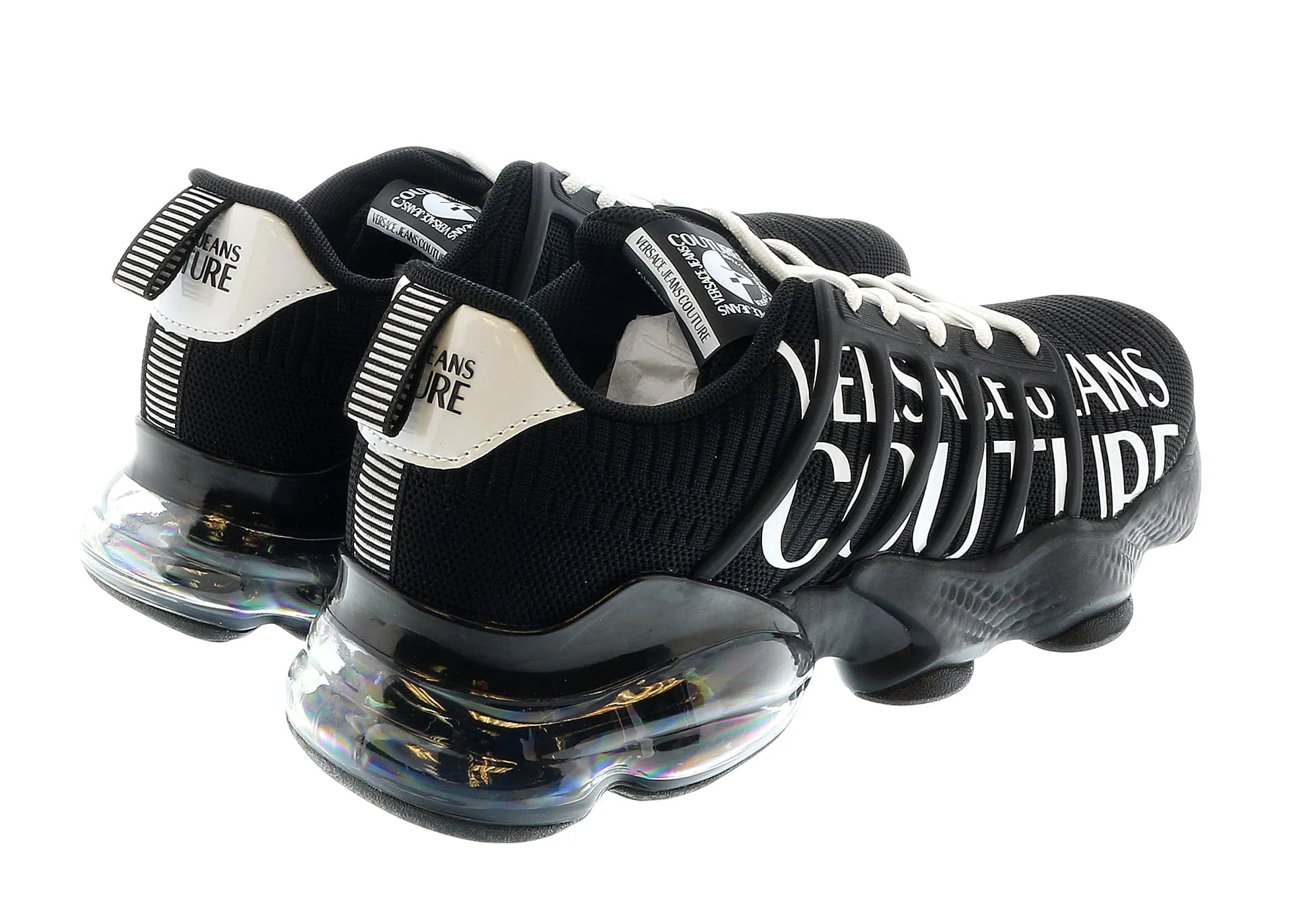 Versace Jeans Couture Black Signature Athletic Fashion Sneakers-