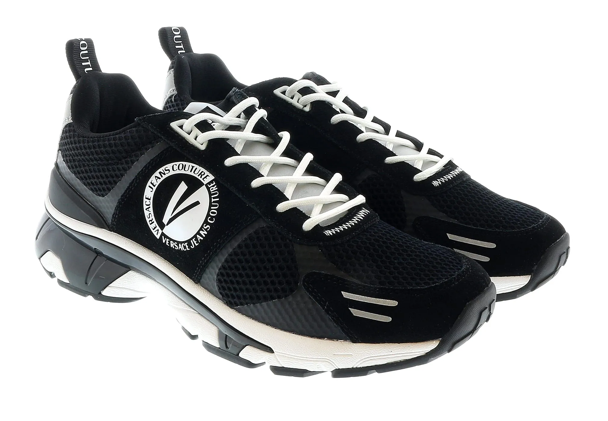 Versace Jeans Couture Black V- Logo Fashion Sneakers-