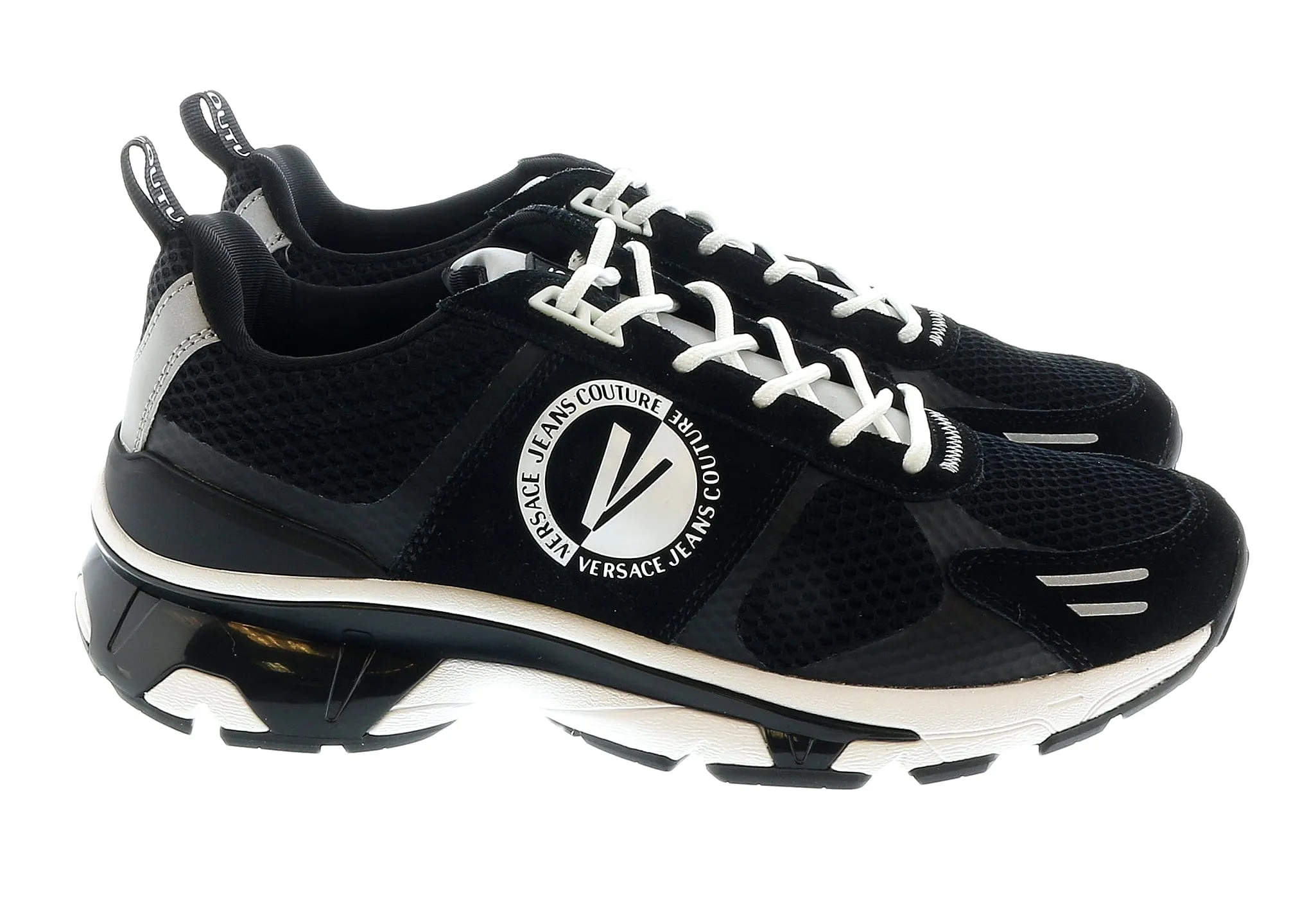 Versace Jeans Couture Black V- Logo Fashion Sneakers-