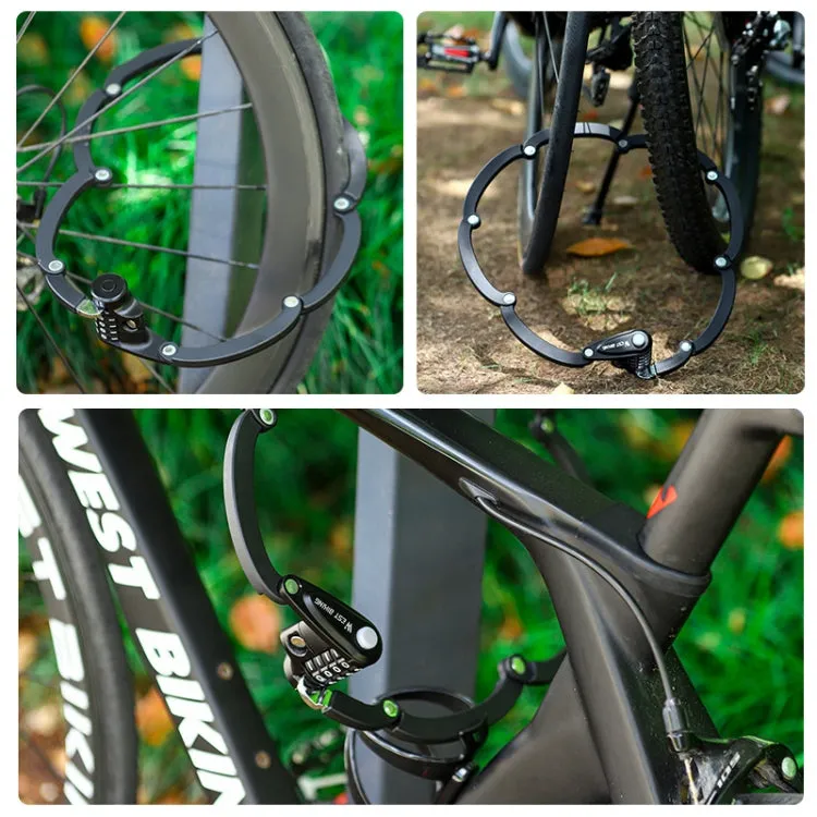 WEST BIKING Bicycle Folding Anti-Theft Code Lock Portable Chain Lock(YP0705067)